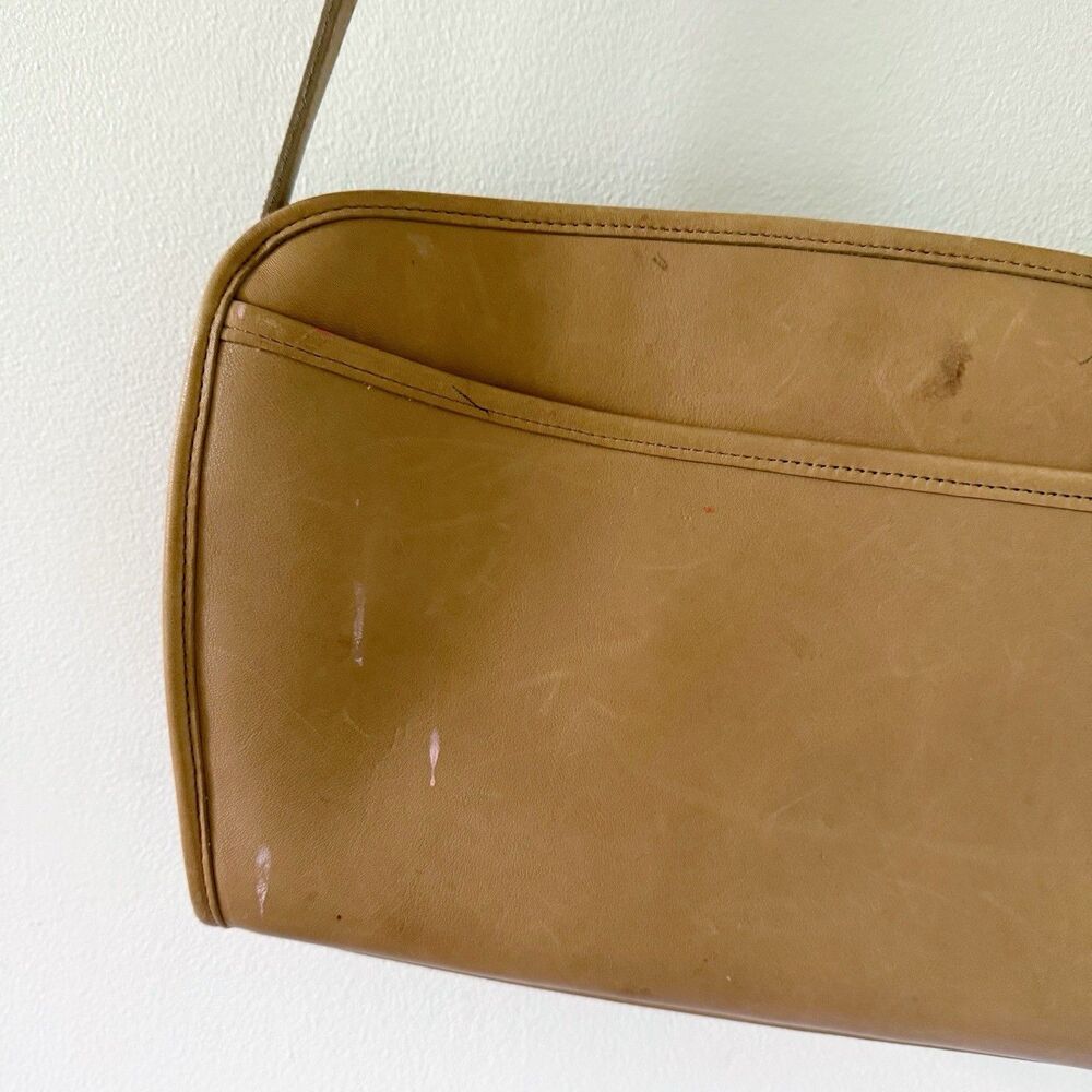 Vintage 90s Coach Brighton Leather Bag Purse British Tan Made in the USA - Picture 7 of 16